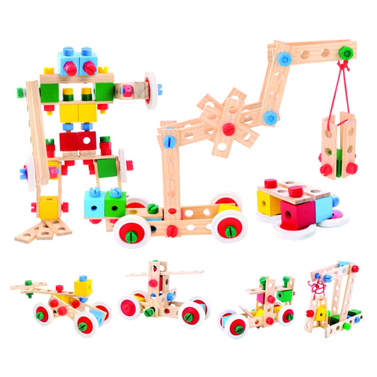 Mediniai žaislai, konstravimo rinkinys, 3+