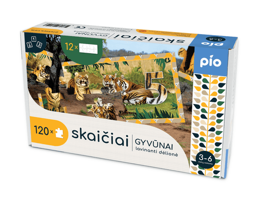 Lavinanti dėlionė SKAIČIAI - GYVŪNAI, 3-6 metų vaikams Default Title