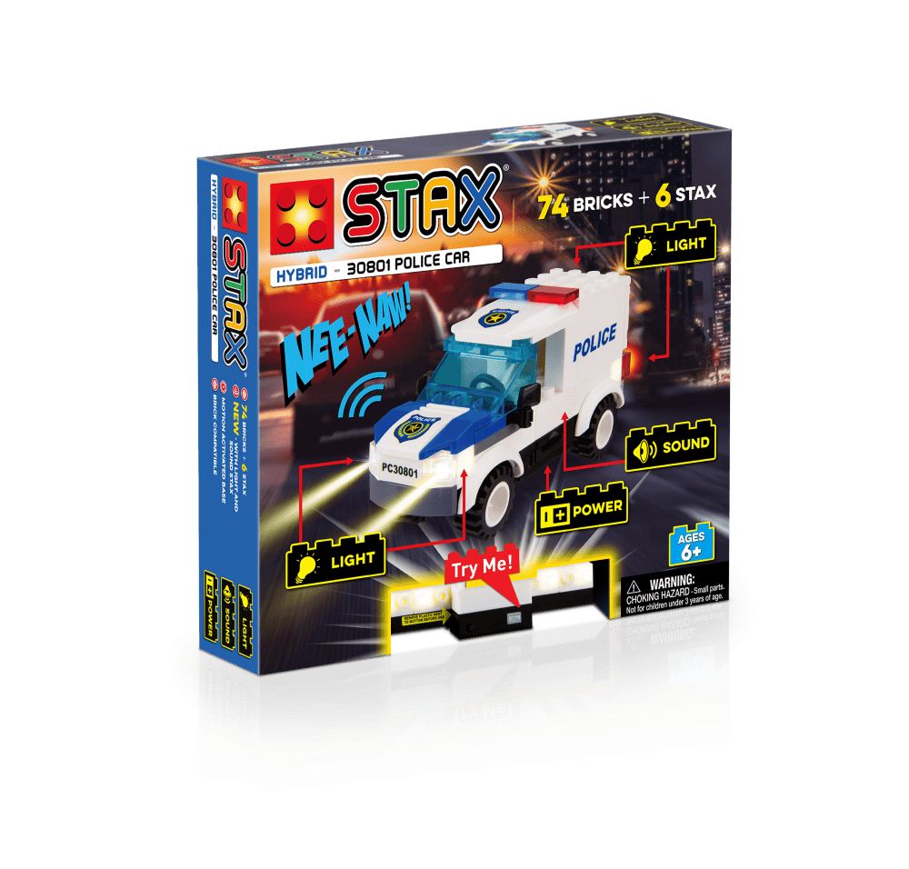 Konstruktorius STAX Hybrid Signalizuojantis policijos automobilis