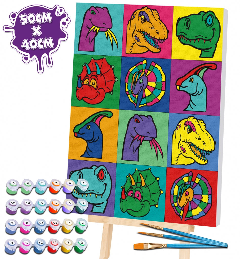 Splat Planet tapyba pagal skaičius, DINOZAURAS 40x50 cm