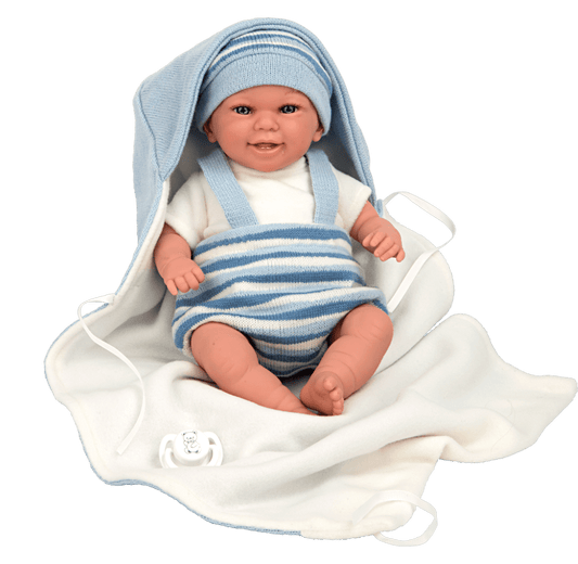 Arias kūdikėlis su pleduku, žydra, 35 cm